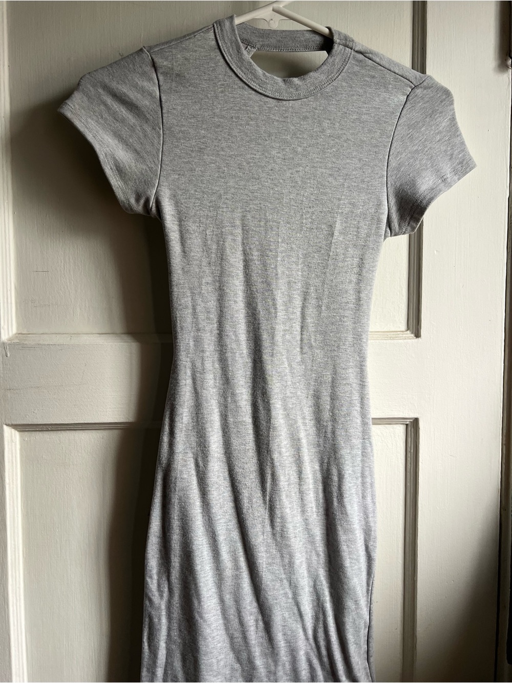 Classic Grey Midi T-Shirt Dress - Casual Everyday